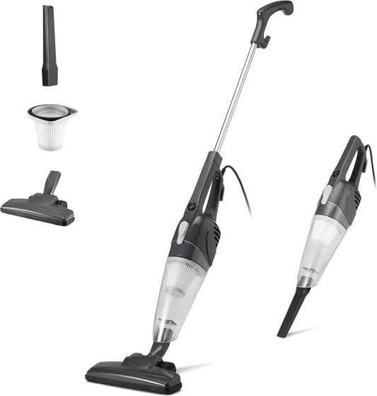 Scopa Elettrica con Filo 2-in-1, Motore ECO e Filtro HEPA, Ultra Leggera, Nero