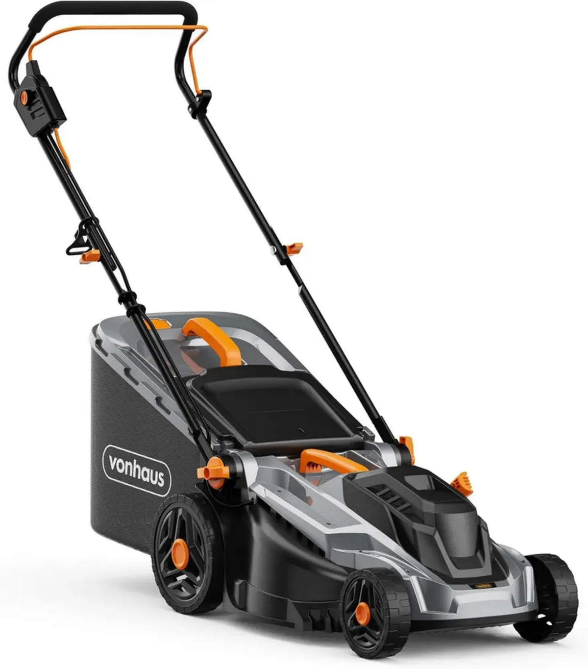 Tagliaerba Elettrico 1800W con Sacca di Raccolta, Ampiezza 43 cm, Manubrio Regolabile e 5 Altezze di Taglio