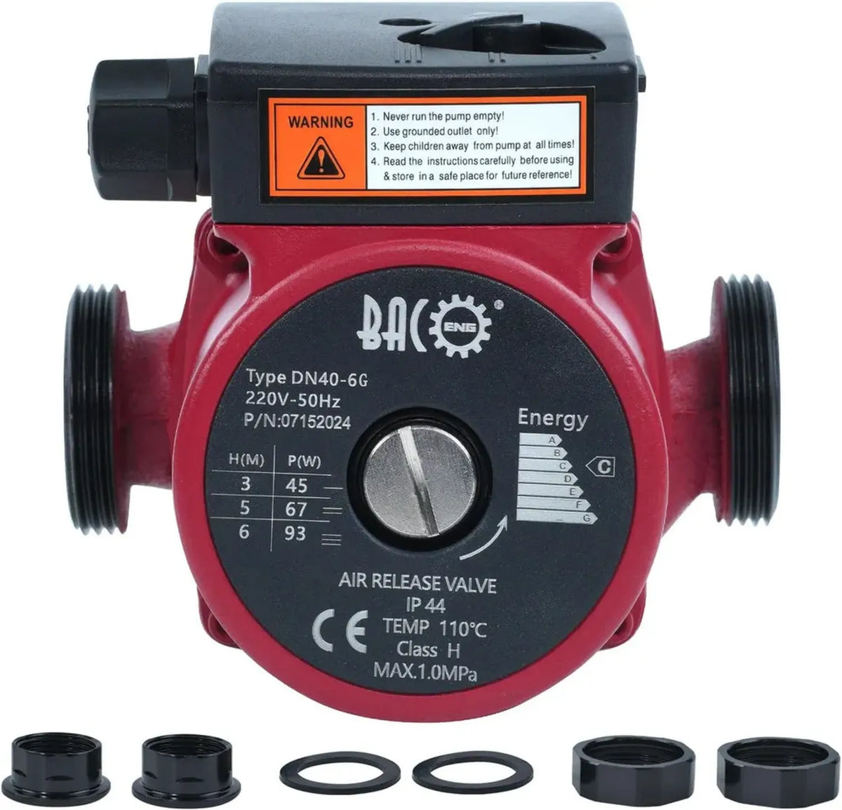 Pompa di Circolazione BACOENG RS 25/6-130 per Acqua Calda Sanitaria 220V