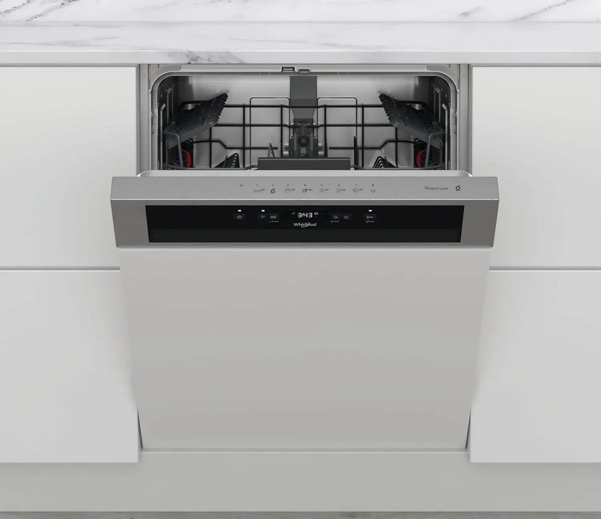 Lavastoviglie da Incasso Whirlpool in Acciaio Inossidabile, Capacità Extra