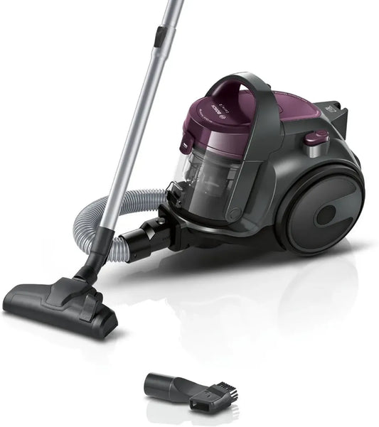 Bosch Aspirapolvere Compatto Senza Sacco con Filtro PureAir, Potente e Viola