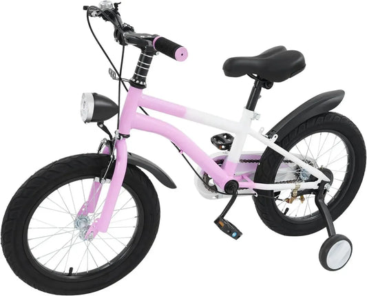 Bicicletta 16'' per Bambini 5+, con Ruote Supporto e Luce