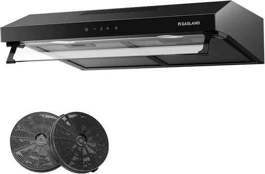 Cappe Aspiranti Doppio Motore 60 cm, Estrazione Silenziosa, Controllo Tattile, Filtro a Carbone