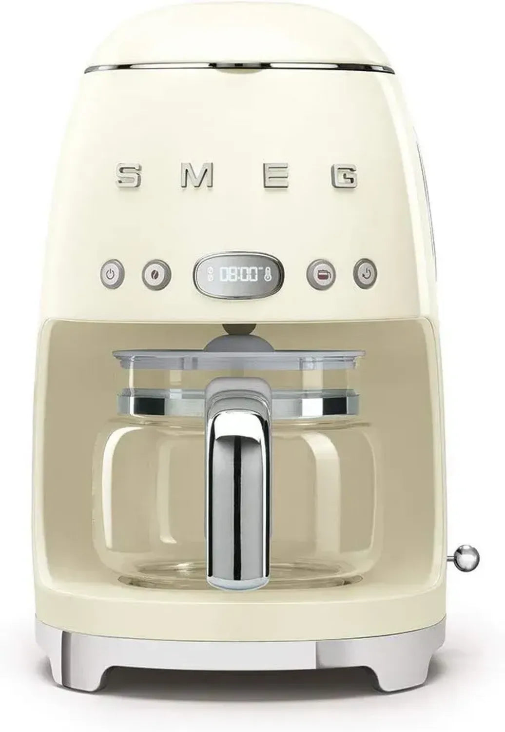 Smeg Macchina da Caffè con Filtro, Capacità 12 Tazze, Funzione Aroma e Autostart, 2 Intensità, Modalità Mantenimento Caldo, 1050W, Colore Crema