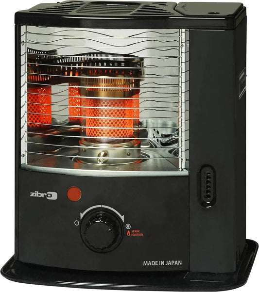 Stufa a Combustibile Portatile Zibro Rs-22, 2200W, per Spazi da 14 a 32㎡, Compatibile con Toyotube, Nero