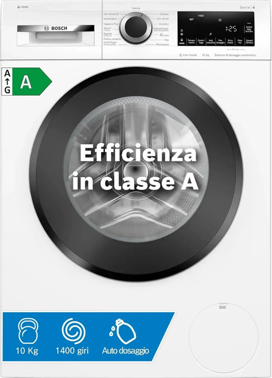 Lavatrice Bosch Serie 6 10 kg 1400 giri Classe A con dosaggio automatico