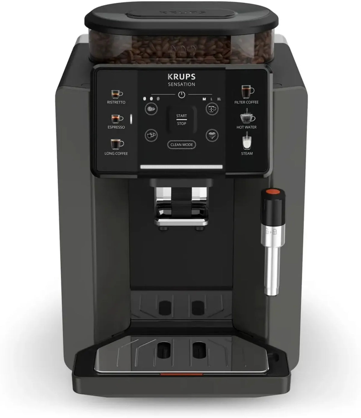 Krups EA910810 - Macchina del caffè automatica, 5 bevande, doppio caffè, nera