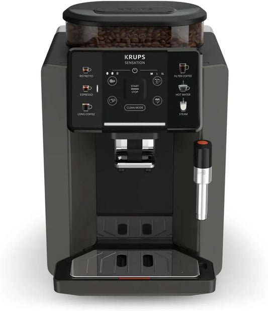 Krups EA910810 - Macchina del caffè automatica, 5 bevande, doppio caffè, nera