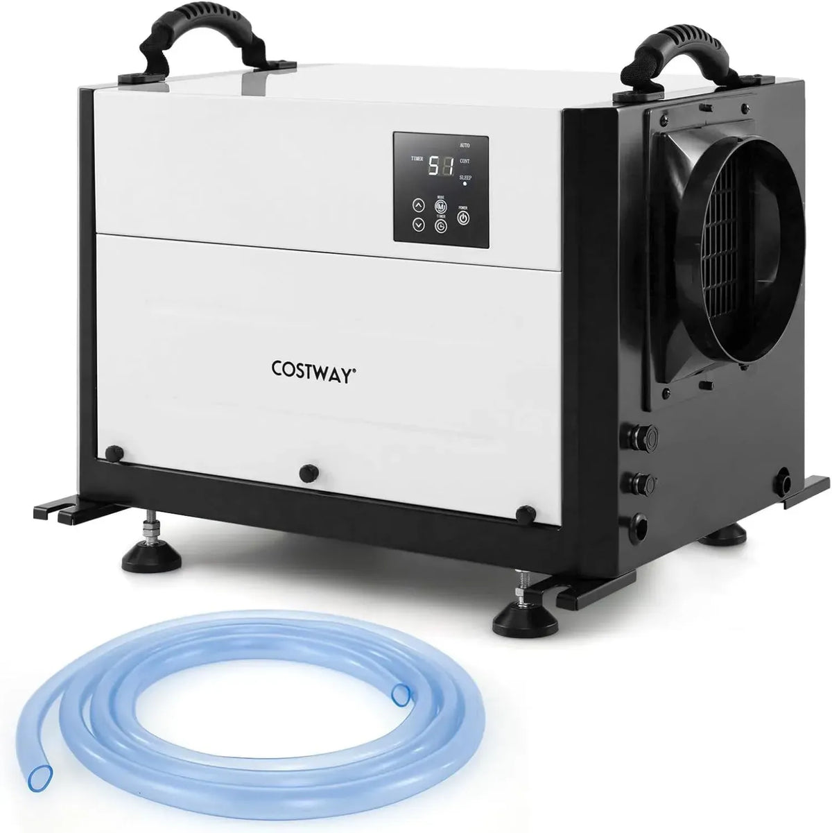 Deumidificatore Industriale COSTWAY 58.5L/73.5L con 3 Modalità e Timer 24H, Sbrinamento Automatico per Cantine e Magazzini (58.5L/Giorno Nero)