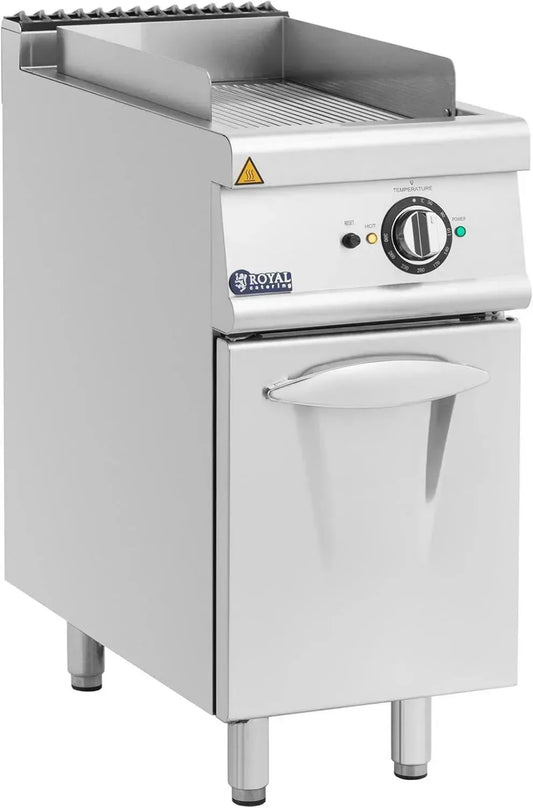 Griglia Elettrica Royal Catering 5,4 kW con Piastra Ondulata, Base 40x70 cm, Serie Pro 730