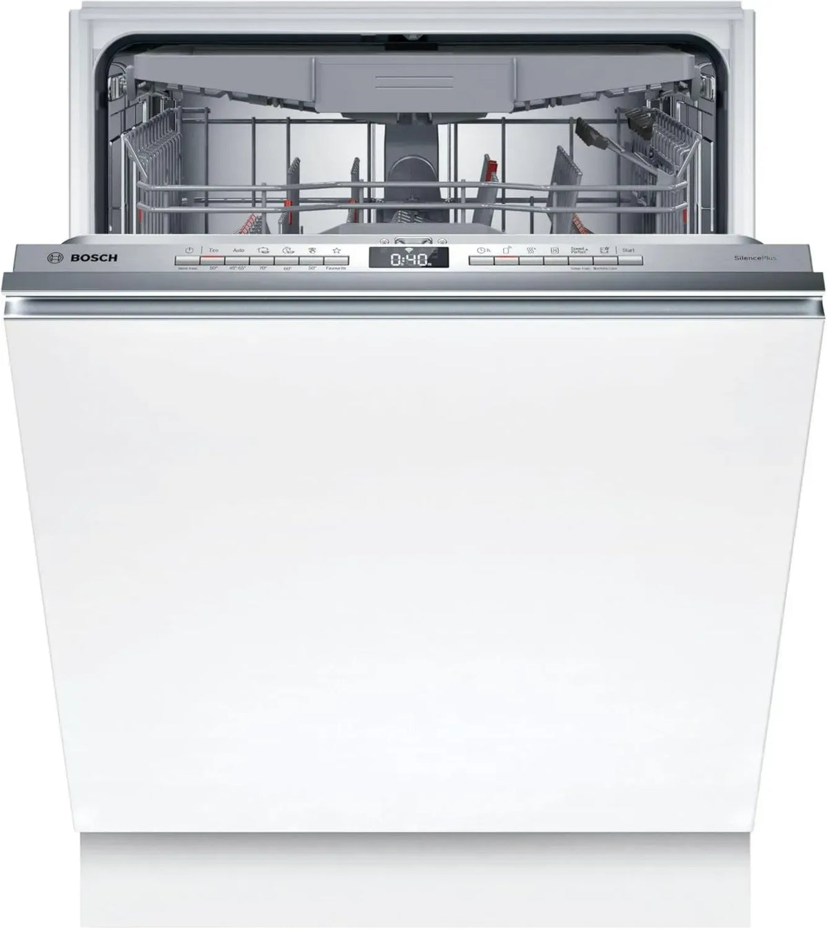 Bosch SMV4ECX27E Serie 4, Lavastoviglie Integrata con Controllo Smart, Cestelli Regolabili, Indicatore LED a Pavimento, Eco Acciaio, 60 cm
