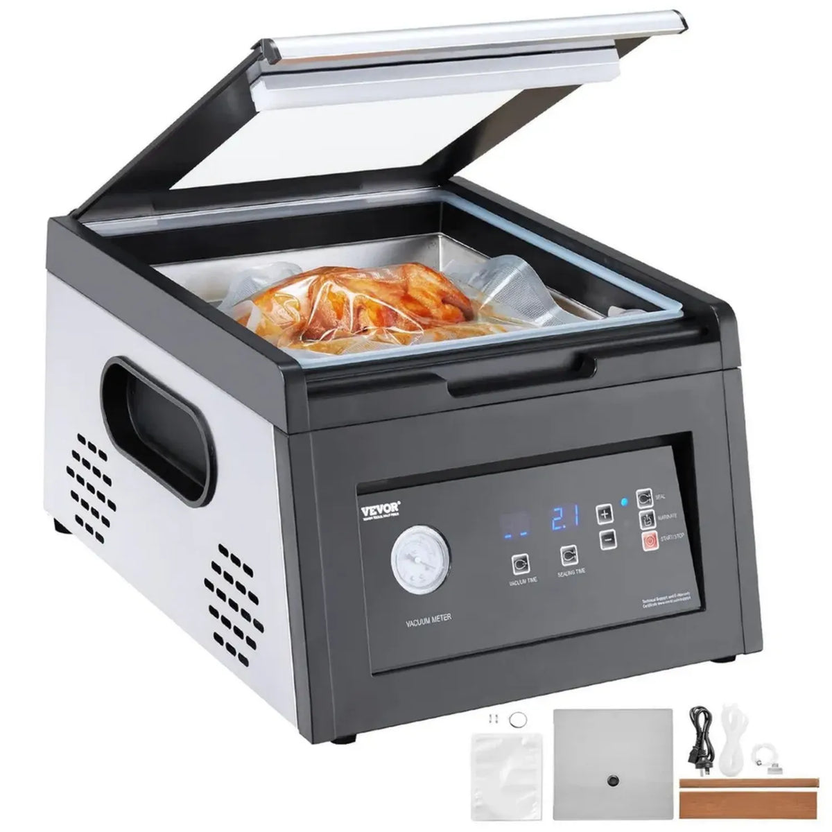 VEVOR Sigillatrice a Vuoto da 290 mm con Potente Pompa da 380 W per Alimenti