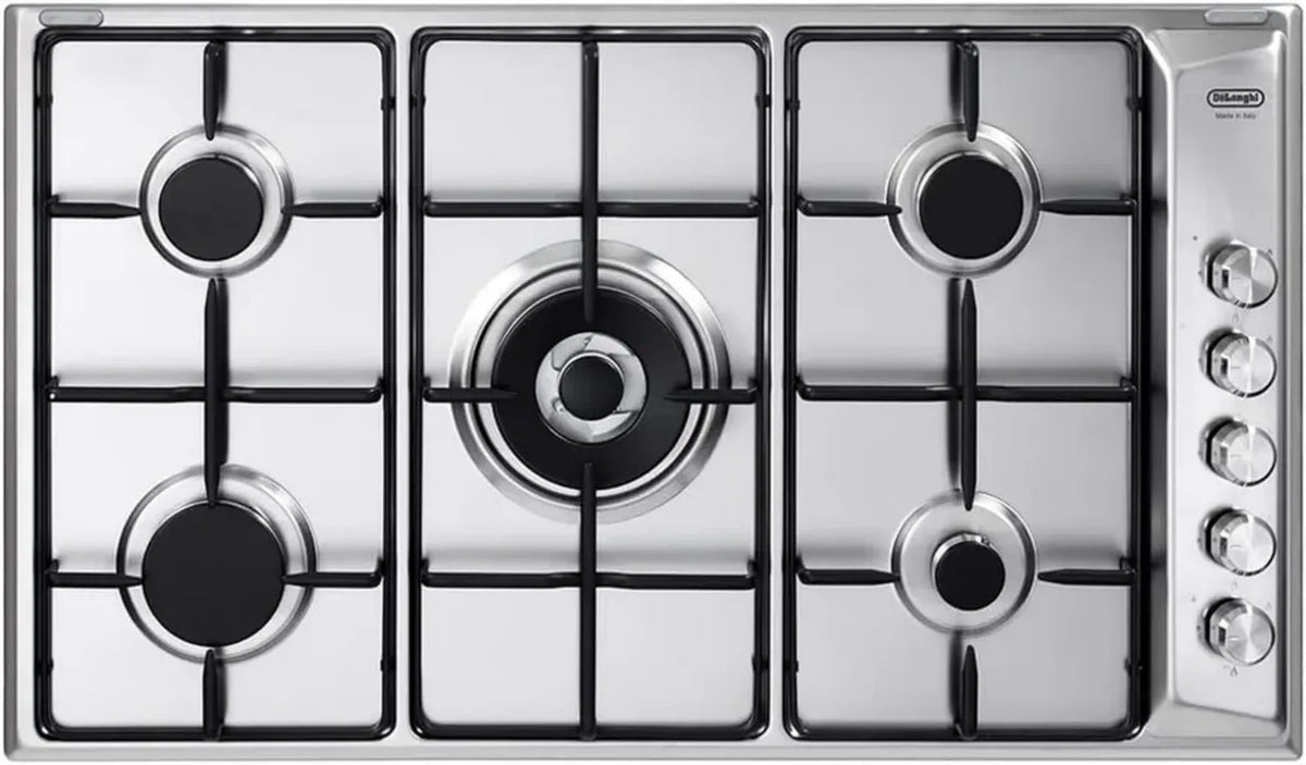 De Longhi Piano Cottura a Gas, Acciaio Inox, 90 cm