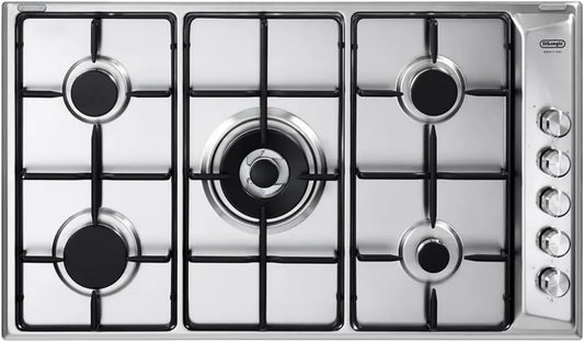 De Longhi Piano Cottura a Gas, Acciaio Inox, 90 cm