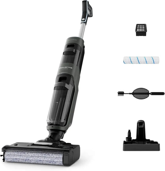 Rowenta X-Clean 4, Lavapavimenti Cordless con Sensore di Sporco e Funzione di Autopulizia