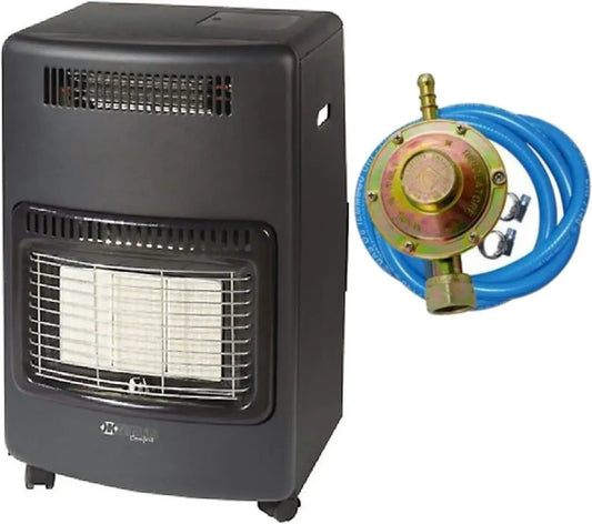 Stufa a Gas Infrarossi 4,2 kW con Ventilazione e Termostato, Sensore O2 incluso
