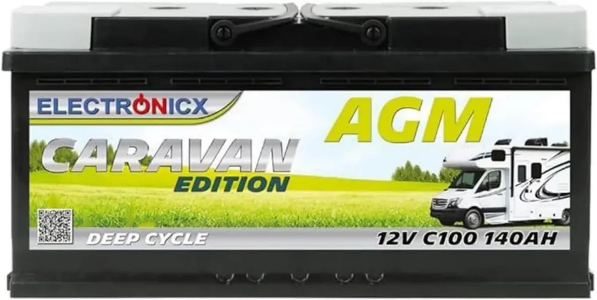 Batteria AGM 12V 140Ah per Camper e Solare, Senza Manutenzione