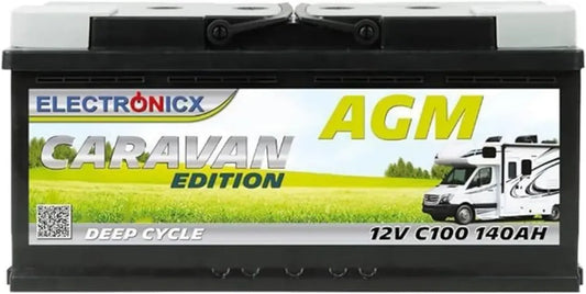 Batteria AGM 12V 140Ah per Camper e Solare, Senza Manutenzione