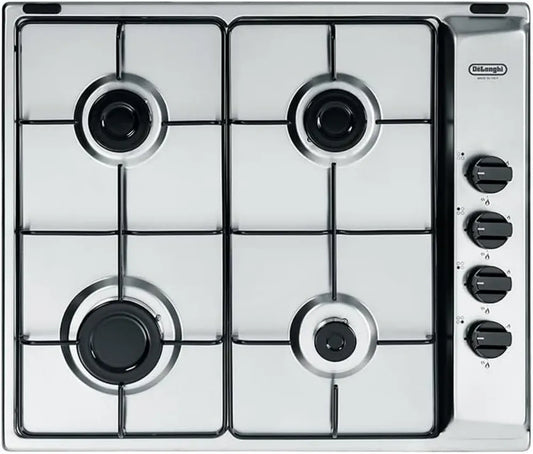 Piano cottura a gas 4 fuochi 60 cm in acciaio inox