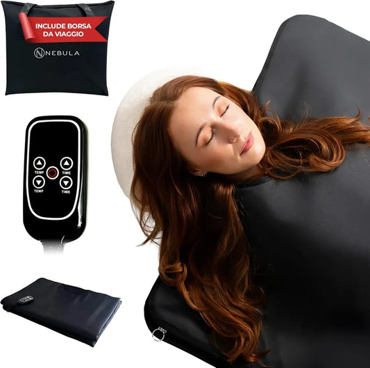 Coperta Sauna Infrarossi Professionale 500W con Telecomando e Borsa