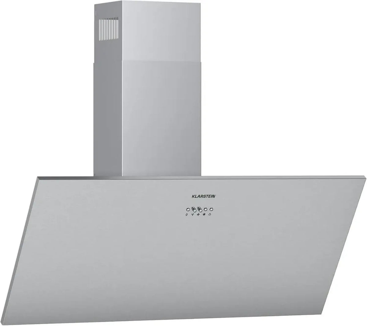 Klarstein Silver Lining - Cappa Aspirante da Muro Classe A, 90 cm, 568 m³/h, Inox, 3 Velocità, Display LED