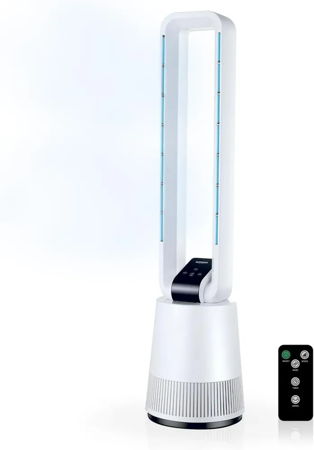Ventilatore a Torre Senza Pale con Telecomando e Timer, Design Moderno ed Elegante a 3 Velocità